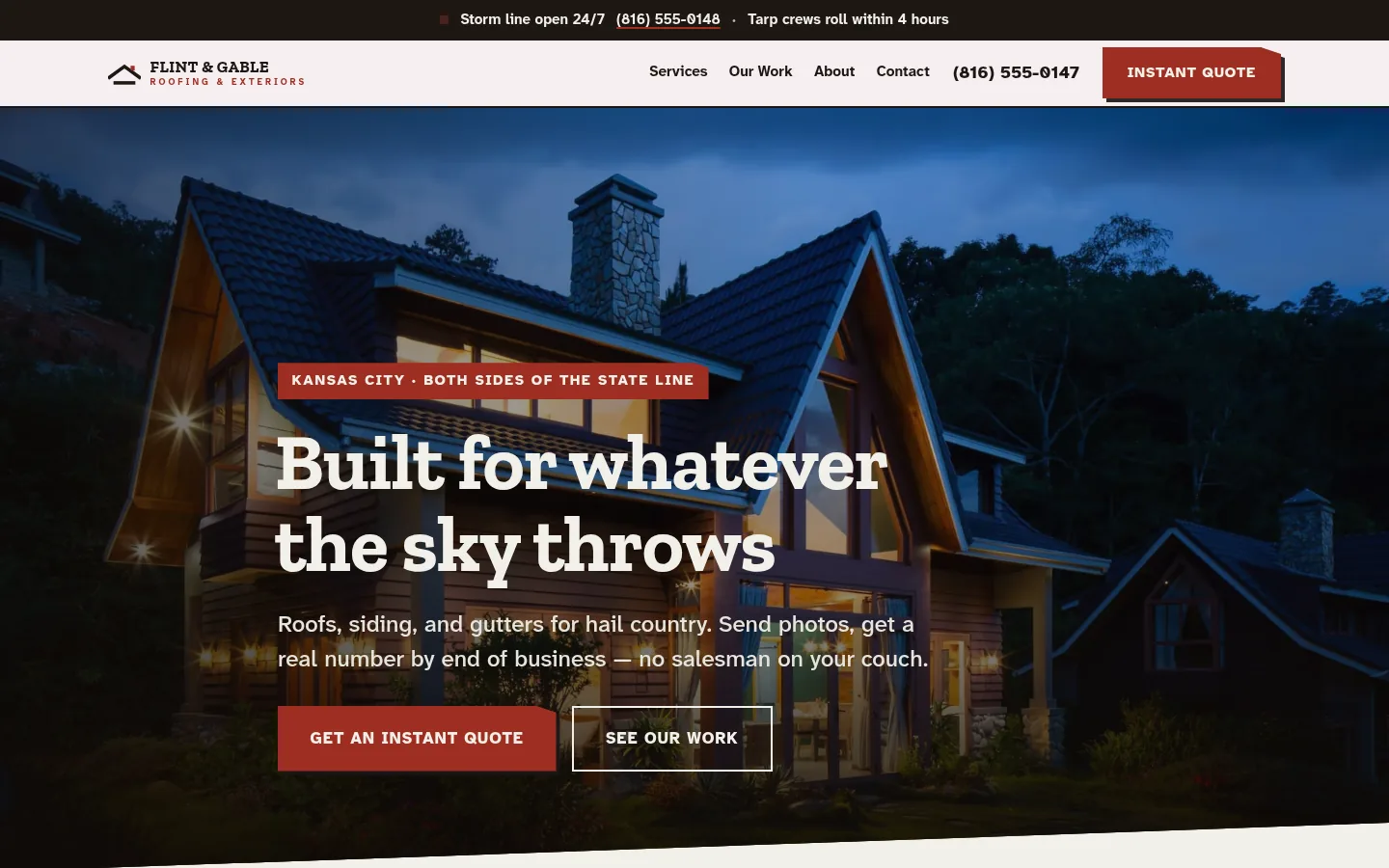 Flint & Gable, a roofing concept site designed and built by Adam Tyrrell